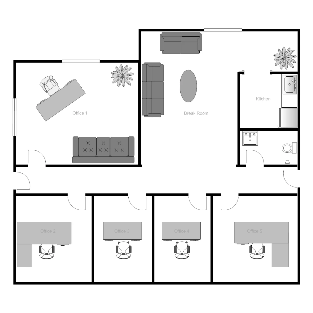 2D Office Floor Plan